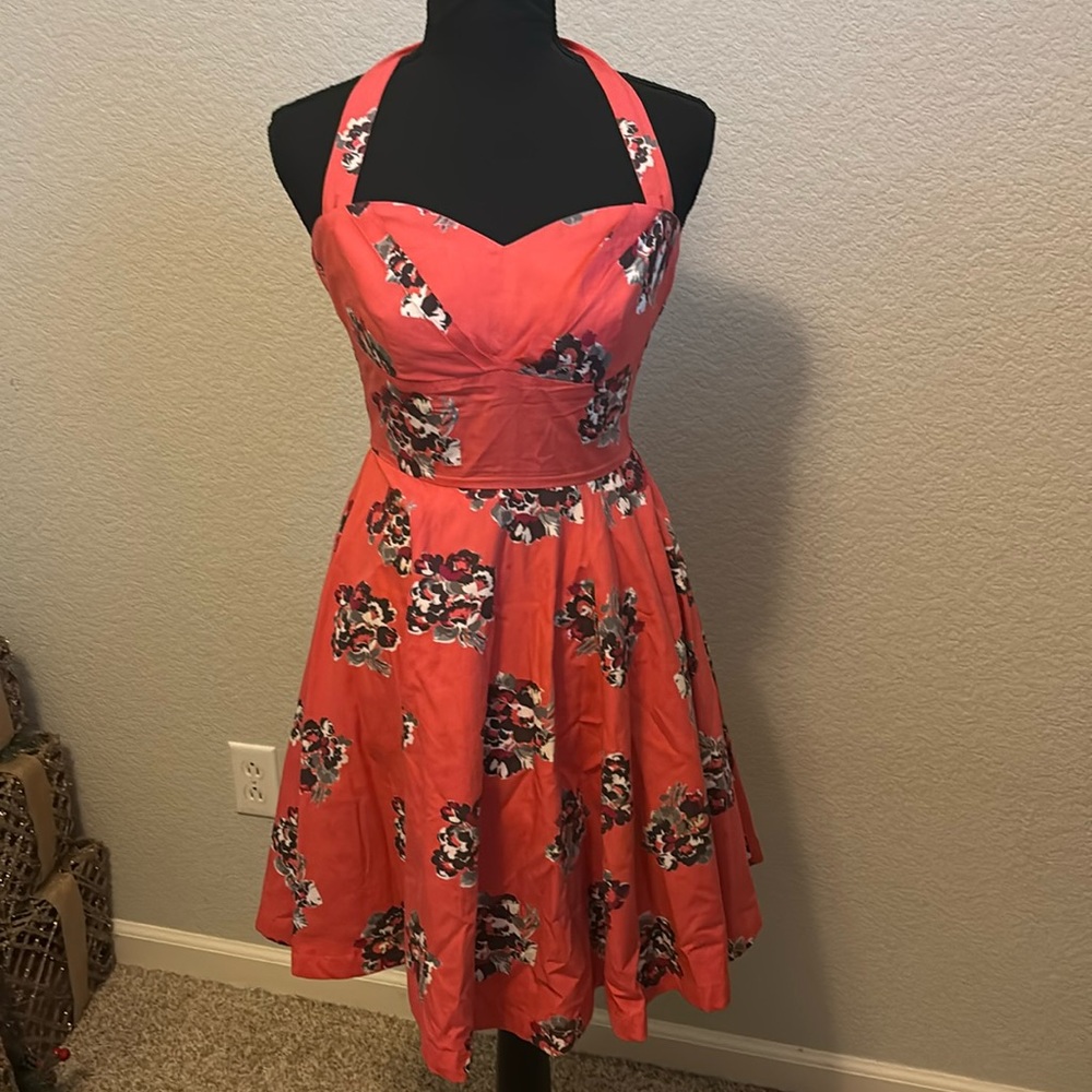 Anthropology, pink floral dress